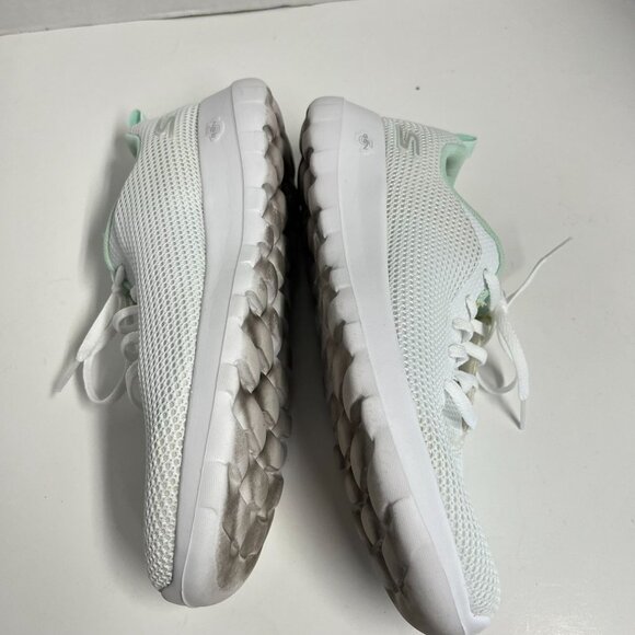 Skechers womens go walk joy 15641 sneaker size 9 white and geen mint - Picture 5 of 9